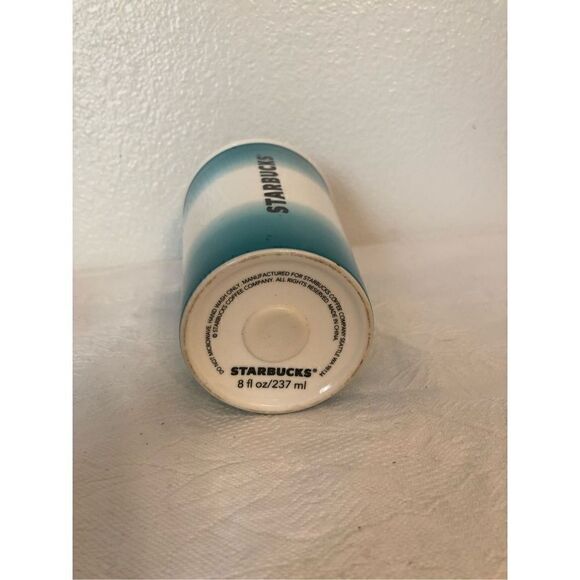 5/$15 SALE Starbucks Ombré Turquoise Tumbler with Lid 8 Oz - Picture 3 of 4